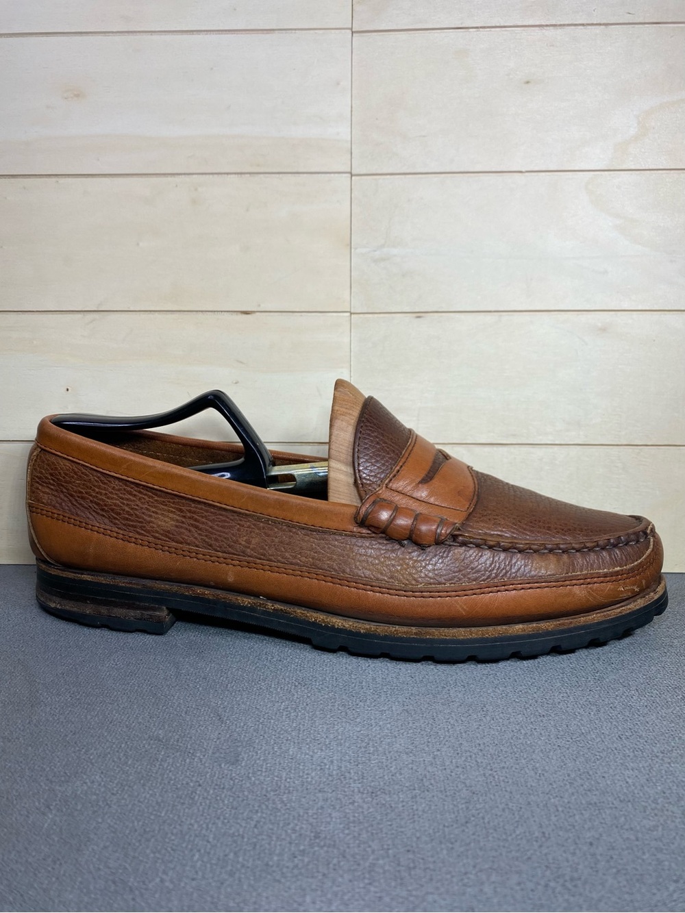Allen Edmonds Quincy Loafers Men's Size 10.5 B Shoes Brown Pebbled Leather